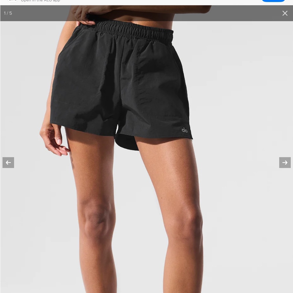 ALO Yoga Women's Charcoal Athletic Shorts (PRICEDROP) - Picture 3 of 6